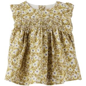 Bonpoint baby white and yellow top